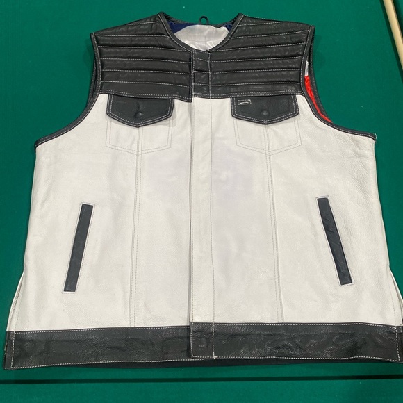 Men American Eagle Club Style Motorcycle Leather Vest Concealed Carry - Picture 7 of 7